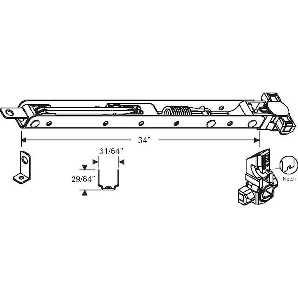 Strybuc 34in Ribbed Channel Balance 64-841-34B-19AZ - main